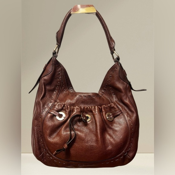 "Authentic B MAKOWSKY VACHETTA LISBON TAN HOBO/SHOULDER BAG STYLE #BM6210- - Picture 1 of 17